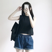 2018夏季新款韩版学生短款露脐无袖内搭外穿打底小背心吊带上衣女