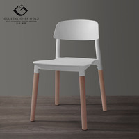 北欧餐椅塑料白色椅子咖啡北欧风家用成人餐厅现代简约靠背才子椅