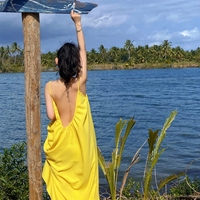 大理洱海穿搭长裙云南度假仙女裙三亚旅行沙滩拍照超仙吊带连衣裙