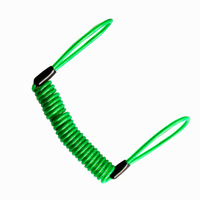 钢丝绳碟刹锁1.5米加长弹簧状钢丝绳锁 晾衣绳头盔防盗提醒绳安全