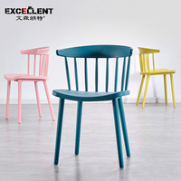 椅子家用现代简约北欧创意餐椅经济型塑料靠背凳子ins网红温莎椅
