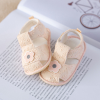 婴儿学步凉鞋夏季宝宝鞋子公主软底鞋透气防滑5-8个月7布鞋9不掉6