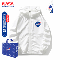 2022年夏季NASA潮牌宽松防晒衣学生 男士皮肤衣连帽纯色薄款外套