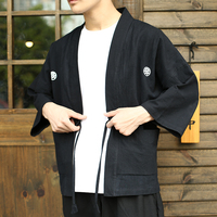 日系复古和风居家日式和服男 开衫棉麻宽松薄款外套羽织男女同款