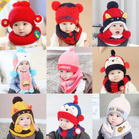 婴儿帽子秋冬6-12个月男女宝宝帽公主护耳1岁2儿童毛线帽加绒保暖