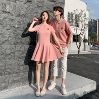 可可尼爱的国度情侣装夏款气质连衣裙韩版潮流Polo衫短袖T恤夏季