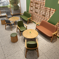咖啡厅沙发西餐厅清吧茶餐厅靠墙卡座甜品奶茶店休闲桌椅组合实木