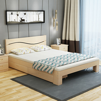 实木床1.5米双人床1.8m现代简约经济型单人床成人出租房简易床架