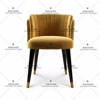 美式乡村实木布艺餐椅靠背椅创意椅子 北欧成人餐椅书桌椅影楼椅