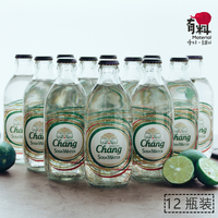 泰国进口饮料chang大象苏打水气泡水汽水无糖矿泉水玻璃瓶装12瓶