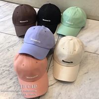 韩国东大门帽子代购ins春季新款 小清晰简约米白色字母鸭舌棒球帽