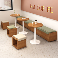 奶油风卡座沙发凳咖啡厅奶茶店甜品店书吧桌椅组合网红主题定制
