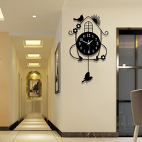 钟表挂钟客厅创意简约欧式现代时尚时钟装饰卧室静音夜光石英钟大