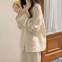韩版纯棉睡衣女春秋2022年新款家居服长袖套装女款可外穿两件套秋