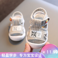 2023夏季新款0-1-2男女宝宝凉鞋实心底布鞋婴儿软底防滑学步鞋