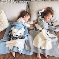 INS纯棉盖毯 婴儿外出推车毯子儿童午睡针织毛线毯宝宝四季空调被