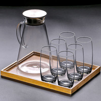玻璃杯子家用透明无铅无盖喝水杯牛奶杯客厅简约耐热茶杯6只套装