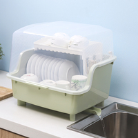大号塑料碗柜家用厨房带盖放碗筷收纳箱多功能餐具碗盘沥水置物架