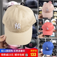 韩国正品代购MLB棒球帽女新款LA小标NY鸭舌帽男休闲防晒遮阳帽子