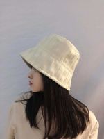 包邮帽子韩国代购东大门时尚女均码条纹可折叠小款渔夫帽