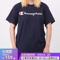 Champion 男女同款草写印刷长标logo圆领短袖T恤 GT23Hregular线