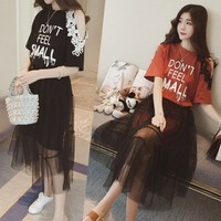 日本购连衣裙女2018夏季新款韩版时尚套装短袖衣裙子学生姐妹闺蜜