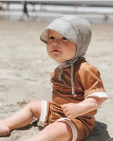 Hoasy美国品牌黑白条纹男女宝宝儿童防晒遮阳春夏飞行户外太阳帽