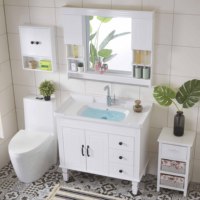北欧pvc 浴室柜组合现代落地式小户型挂墙式洗脸手盆卫生间洗漱台