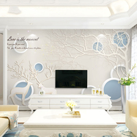 3D电视背景墙纸壁纸简约现代客厅大气5D立体壁画影视墙布装饰北欧