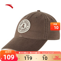 安踏鸭舌帽2022新款复古简洁深色男女棒球帽旅行遮阳太阳帽运动帽