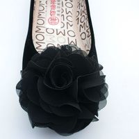 老北京女布鞋黑色工作鞋子夏季单酒店礼仪工装平底孕毛球花朵包邮