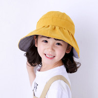 儿童帽子夏宝宝渔夫帽大沿太阳帽2-8岁女童盆帽空顶帽时尚遮阳帽