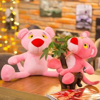 日本购可爱卡通新款超软羽绒棉粉红豹公仔布娃娃小豹毛绒玩具玩偶