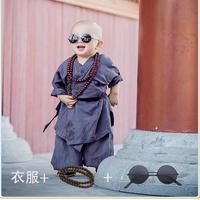 小孩穿的和尚衣服服装儿童古装少林寺僧袍男童武术服薄宝宝拍照服