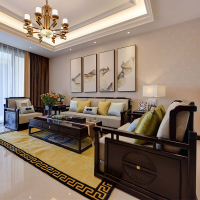 新中式禅意沙发组合简约别墅会所样板间茶室现代中式实木家具定制