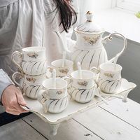 欧式家用水具套装陶瓷茶杯套装欧式家用水杯套装耐热茶具杯子冷水