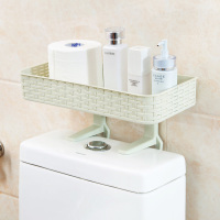 居家家免打孔浴室置物架壁挂卫生间用品吸壁式厕所马桶塑料收纳架