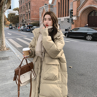 2022冬季新款韩版羽绒棉服女白鸭绒显瘦加厚过膝面包服棉衣袄外套