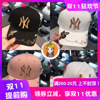 韩国正品MLB帽子 小蜜蜂刺花洋基队NY棒球帽男女帽鸭舌帽情侣帽
