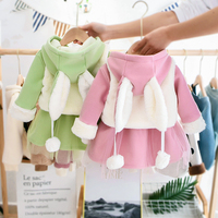 一岁女宝宝秋冬装加绒套装3婴儿衣服韩版1公主0女童洋气两件套2冬