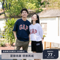 Gap男女装美式LOGO纯棉亲肤短袖T恤688537夏季新款情侣运动上衣潮