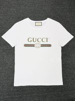 Gucci 古奇 22秋冬 复古皮带 白色 男士短袖T恤 440103