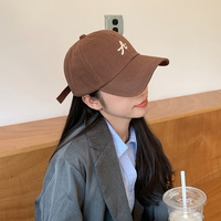 新款韩国ins字母刺绣棒球帽子男女春夏季咖啡色韩版显脸小鸭舌帽