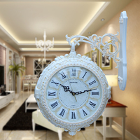 现代简约欧式大号客厅双面挂钟时尚创意墙壁挂钟卧室静音石英钟表