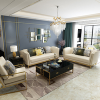 凯菲斯 北欧轻奢后现代沙发 真皮三人组合沙发 简美整装客厅家具
