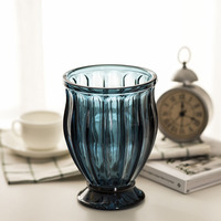欧式装饰摆件 土耳其蓝城堡玻璃花瓶 创意彩色家居装饰 插花花器
