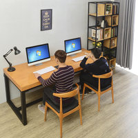 北欧简约现代实木电脑桌台式家用双人书桌长方形桌多功能桌写字台