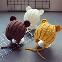 秋冬5个月-3岁宝宝儿童护耳毛线帽子韩版1男童帽子新款2女童帽