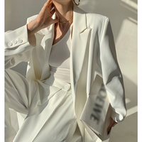PAPERLLL白色西装外套女秋冬设计感套装高级黑色休闲小西服上衣