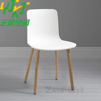 HAL CHAIR好运椅 简约休闲实木椅北欧创意家用餐椅塑料办公黑尔椅